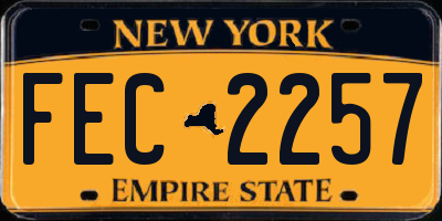 NY license plate FEC2257