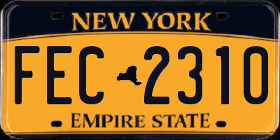 NY license plate FEC2310