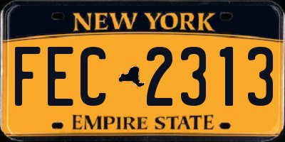 NY license plate FEC2313