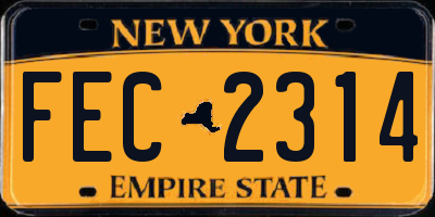 NY license plate FEC2314