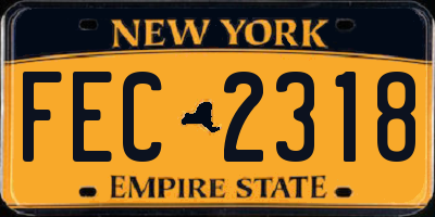 NY license plate FEC2318