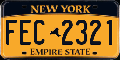 NY license plate FEC2321