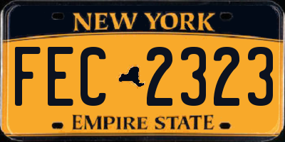 NY license plate FEC2323