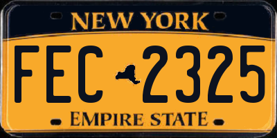 NY license plate FEC2325