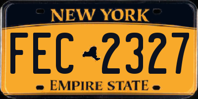 NY license plate FEC2327