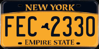 NY license plate FEC2330