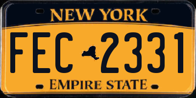 NY license plate FEC2331