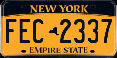 NY license plate FEC2337