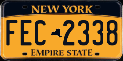 NY license plate FEC2338