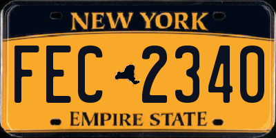 NY license plate FEC2340