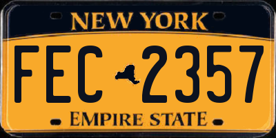 NY license plate FEC2357