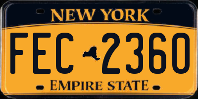 NY license plate FEC2360