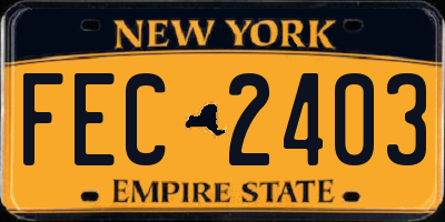 NY license plate FEC2403
