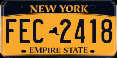 NY license plate FEC2418