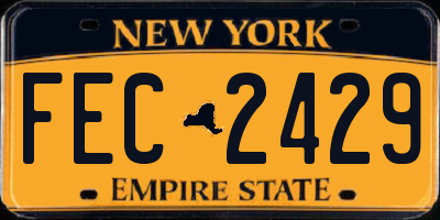 NY license plate FEC2429