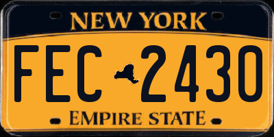 NY license plate FEC2430