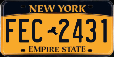 NY license plate FEC2431