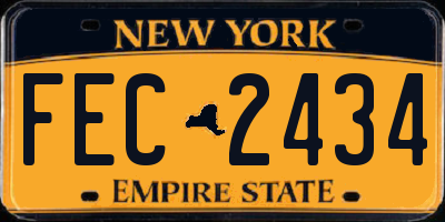 NY license plate FEC2434
