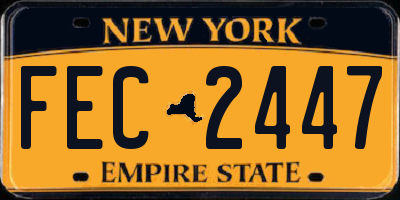 NY license plate FEC2447