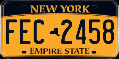 NY license plate FEC2458