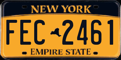 NY license plate FEC2461