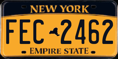 NY license plate FEC2462
