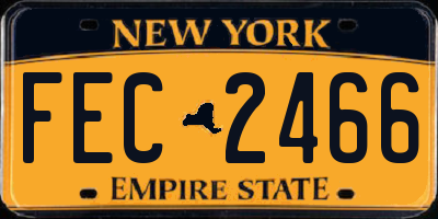 NY license plate FEC2466
