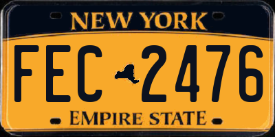 NY license plate FEC2476