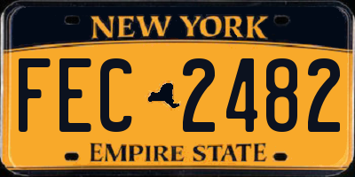 NY license plate FEC2482