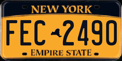 NY license plate FEC2490