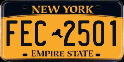 NY license plate FEC2501