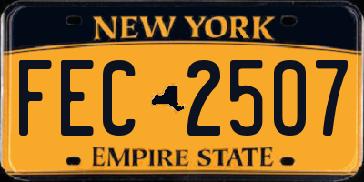 NY license plate FEC2507