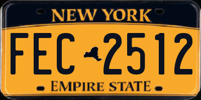 NY license plate FEC2512