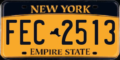 NY license plate FEC2513