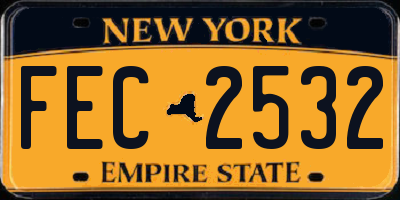 NY license plate FEC2532