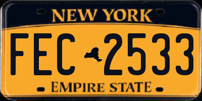 NY license plate FEC2533