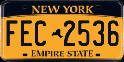 NY license plate FEC2536