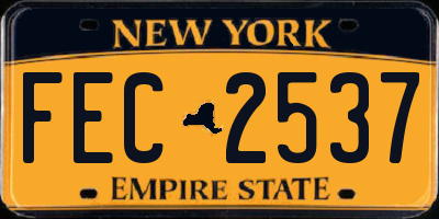 NY license plate FEC2537