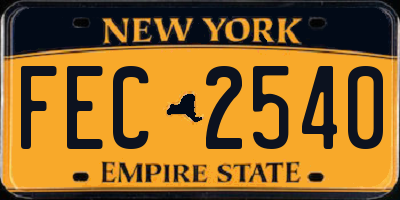 NY license plate FEC2540