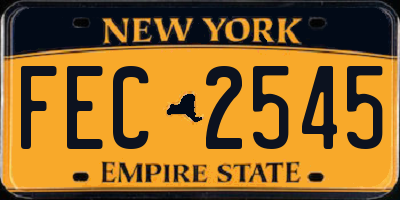 NY license plate FEC2545