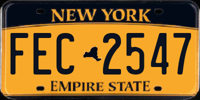 NY license plate FEC2547