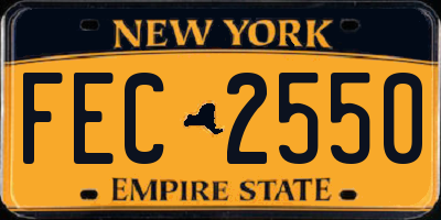NY license plate FEC2550