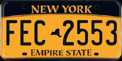 NY license plate FEC2553