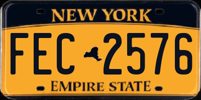 NY license plate FEC2576