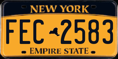 NY license plate FEC2583