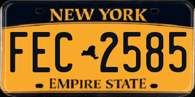 NY license plate FEC2585
