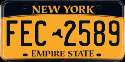 NY license plate FEC2589