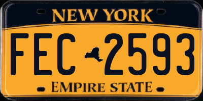 NY license plate FEC2593