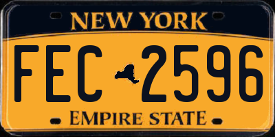 NY license plate FEC2596