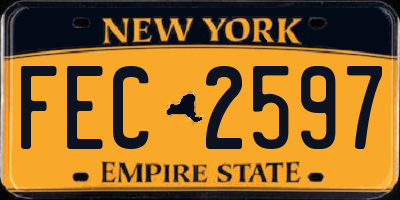 NY license plate FEC2597